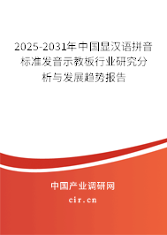 2025-2031年中國顯漢語拼音標(biāo)準(zhǔn)發(fā)音示教板行業(yè)研究分析與發(fā)展趨勢報告