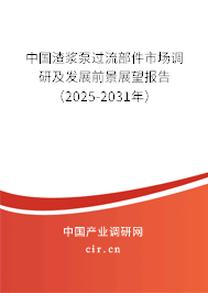 中國渣漿泵過流部件市場調(diào)研及發(fā)展前景展望報告（2025-2031年）