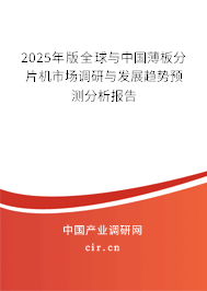 2025年版全球與中國薄板分片機市場調(diào)研與發(fā)展趨勢預(yù)測分析報告