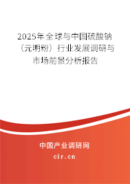 2025年全球與中國(guó)硫酸鈉（元明粉）行業(yè)發(fā)展調(diào)研與市場(chǎng)前景分析報(bào)告