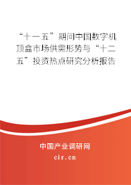 “十一五”期間中國數(shù)字機(jī)頂盒市場供需形勢與“十二五”投資熱點(diǎn)研究分析報(bào)告