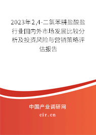 2023年2,4-二氯苯肼鹽酸鹽行業(yè)國內(nèi)外市場發(fā)展比較分析及投資風(fēng)險與營銷策略評估報告