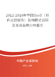 2012-2016年中國(guó)SaaS（軟件運(yùn)營(yíng)服務(wù)）盈利模式調(diào)研及發(fā)展戰(zhàn)略分析報(bào)告