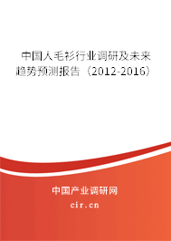 中國人毛衫行業(yè)調(diào)研及未來趨勢預測報告（2012-2016）