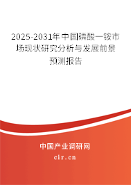 2025-2031年中國磷酸一銨市場現(xiàn)狀研究分析與發(fā)展前景預(yù)測報告