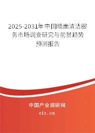 2025-2031年中國墻面清潔服務(wù)市場調(diào)查研究與前景趨勢預(yù)測報告