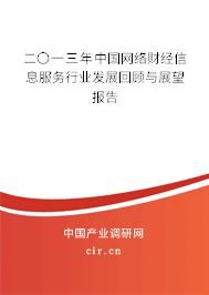 二〇一三年中國(guó)網(wǎng)絡(luò)財(cái)經(jīng)信息服務(wù)行業(yè)發(fā)展回顧與展望報(bào)告