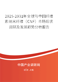 2025-2031年全球與中國纖維素納米纖維（CNF）市場(chǎng)現(xiàn)狀調(diào)研及發(fā)展趨勢(shì)分析報(bào)告