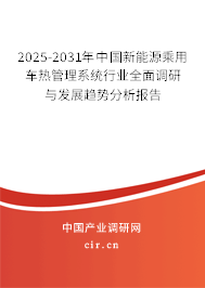 2025-2031年中國(guó)新能源乘用車熱管理系統(tǒng)行業(yè)全面調(diào)研與發(fā)展趨勢(shì)分析報(bào)告