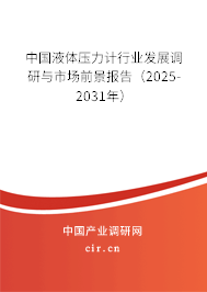 中國液體壓力計行業(yè)發(fā)展調(diào)研與市場前景報告（2025-2031年）