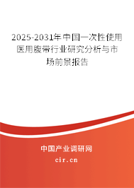 2025-2031年中國一次性使用醫(yī)用腹帶行業(yè)研究分析與市場前景報告