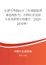 全球與中國AIM（丙烯酸酯抗沖擊改性劑）市場現(xiàn)狀調(diào)研與發(fā)展趨勢分析報告（2024-2030年）
