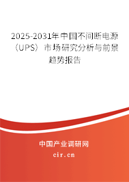 2025-2031年中國(guó)不間斷電源（UPS）市場(chǎng)研究分析與前景趨勢(shì)報(bào)告