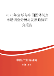 2025年全球與中國固體制劑市場調(diào)查分析與發(fā)展趨勢研究報告
