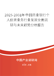 2025-2031年中國(guó)商業(yè)銀行個(gè)人信貸業(yè)務(wù)行業(yè)發(fā)展全面調(diào)研與未來趨勢(shì)分析報(bào)告