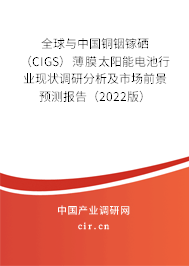 全球與中國(guó)銅銦鎵硒（CIGS）薄膜太陽(yáng)能電池行業(yè)現(xiàn)狀調(diào)研分析及市場(chǎng)前景預(yù)測(cè)報(bào)告（2022版）