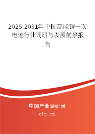 2025-2031年中國(guó)高能鋰一次電池行業(yè)調(diào)研與發(fā)展前景報(bào)告