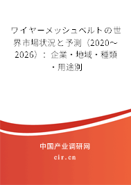ワイヤーメッシュベルトの世界市場(chǎng)狀況と予測(cè)（2020～2026）：企業(yè)·地域·種類·用途別