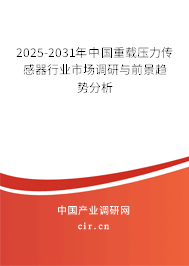 2025-2031年中國重載壓力傳感器行業(yè)市場調(diào)研與前景趨勢分析