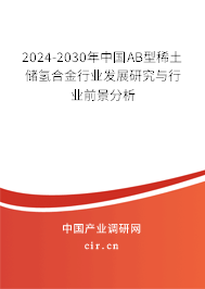 2024-2030年中國(guó)AB型稀土儲(chǔ)氫合金行業(yè)發(fā)展研究與行業(yè)前景分析
