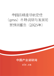 中國高精度導(dǎo)航定位（gnss）市場調(diào)研與發(fā)展前景預(yù)測報告（2025年）