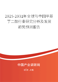 2025-2031年全球與中國甲基丁二酸行業(yè)研究分析及發(fā)展趨勢預(yù)測報告