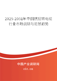 2025-2031年中國抗扭轉(zhuǎn)電纜行業(yè)市場調(diào)研與前景趨勢
