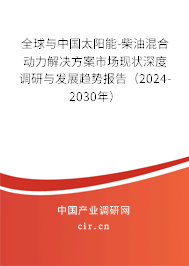 全球與中國(guó)太陽(yáng)能-柴油混合動(dòng)力解決方案市場(chǎng)現(xiàn)狀深度調(diào)研與發(fā)展趨勢(shì)報(bào)告（2024-2030年）