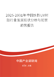 2025-2031年中國(guó)水性UV樹(shù)脂行業(yè)發(fā)展現(xiàn)狀分析與前景趨勢(shì)報(bào)告