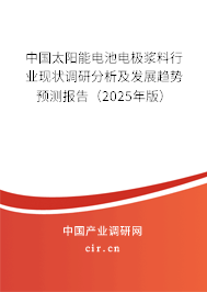 中國(guó)太陽(yáng)能電池電極漿料行業(yè)現(xiàn)狀調(diào)研分析及發(fā)展趨勢(shì)預(yù)測(cè)報(bào)告（2025年版）