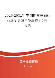 2025-2031年中國拖車車軸行業(yè)深度調(diào)研與發(fā)展趨勢分析報(bào)告