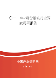 二〇一二年2月份鋼鐵行業(yè)深度調(diào)研報(bào)告