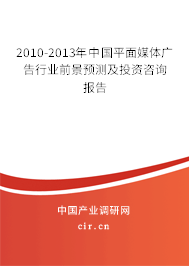 2010-2013年中國平面媒體廣告行業(yè)前景預(yù)測及投資咨詢報(bào)告