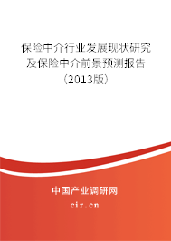 保險(xiǎn)中介行業(yè)發(fā)展現(xiàn)狀研究及保險(xiǎn)中介前景預(yù)測(cè)報(bào)告（2013版）