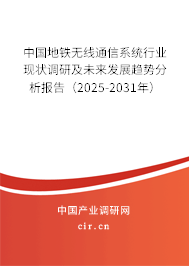 中國地鐵無線通信系統(tǒng)行業(yè)現(xiàn)狀調(diào)研及未來發(fā)展趨勢分析報告（2025-2031年）