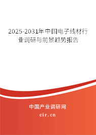 2025-2031年中國電子線材行業(yè)調(diào)研與前景趨勢報告