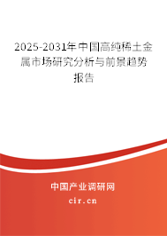 2025-2031年中國高純稀土金屬市場研究分析與前景趨勢報告