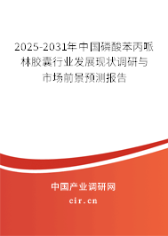 2025-2031年中國磷酸苯丙哌林膠囊行業(yè)發(fā)展現(xiàn)狀調(diào)研與市場前景預(yù)測報告