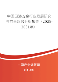 中國衛(wèi)浴五金行業(yè)發(fā)展研究與前景趨勢分析報(bào)告（2025-2031年）