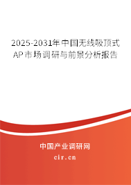 2025-2031年中國無線吸頂式AP市場調(diào)研與前景分析報告