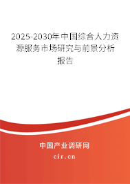 2025-2030年中國(guó)綜合人力資源服務(wù)市場(chǎng)研究與前景分析報(bào)告