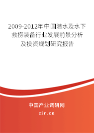 2009-2012年中國(guó)潛水及水下救撈裝備行業(yè)發(fā)展前景分析及投資規(guī)劃研究報(bào)告