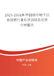 2025-2031年中國(guó)城市地下綜合管廊行業(yè)現(xiàn)狀調(diào)研及前景分析報(bào)告