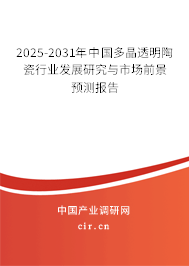 2025-2031年中國多晶透明陶瓷行業(yè)發(fā)展研究與市場前景預(yù)測報告