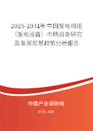 2025-2031年中國發(fā)電機組（發(fā)電設(shè)備）市場調(diào)查研究及發(fā)展前景趨勢分析報告