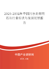 2025-2031年中國污水處理用石灰行業(yè)現(xiàn)狀與發(fā)展前景報告