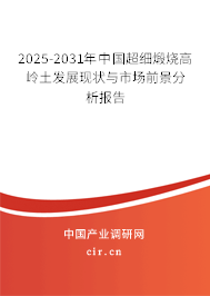 2025-2031年中國超細(xì)煅燒高嶺土發(fā)展現(xiàn)狀與市場前景分析報(bào)告