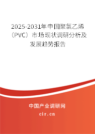 2025-2031年中國(guó)聚氯乙烯（PVC）市場(chǎng)現(xiàn)狀調(diào)研分析及發(fā)展趨勢(shì)報(bào)告