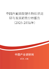 中國六氟磷酸鋰市場現(xiàn)狀調(diào)研與發(fā)展趨勢分析報(bào)告（2025-2031年）