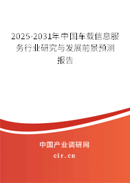 2025-2031年中國車載信息服務行業(yè)研究與發(fā)展前景預測報告